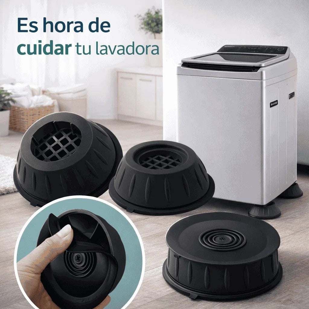 ✨ ¡Adiós al ruido de tu lavadora! Almohadillas Antivibración para Lavadora (Set x4)✨🛑
