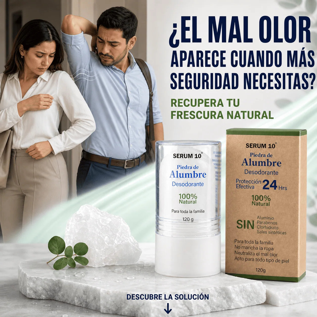 Piedra de Alumbre Desodorante 💎 Protección natural, confianza sin límites.